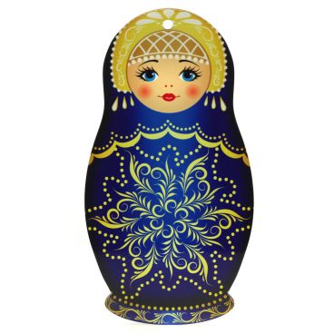 Доска-матрешка сувенирная &quot;С узором&quot; синяя