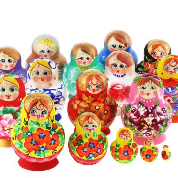 Матрёшка  Акриловая 5 мест маленькая округлая ассорти