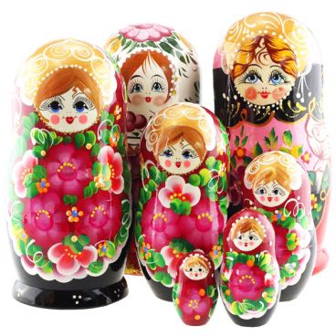 Матрёшка 5 мест большая - ассорти (сложный рисунок)