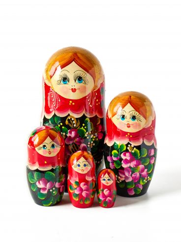 Матрёшка 5 мест большая - букет фиалок
