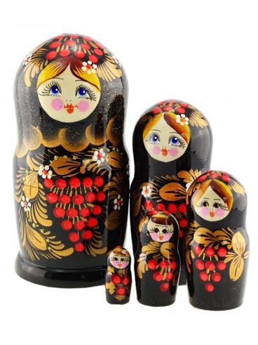 Матрешка 5 мест большая - рябина черная