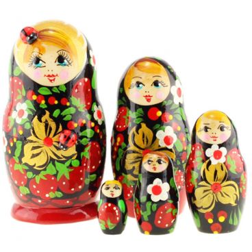 Матрёшка 5 мест маленькая - с божьей коровкой