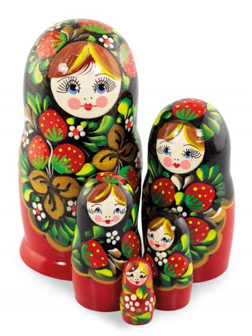 Матрёшка 5 мест средняя -русые волосы - ягоды