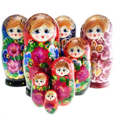 Матрёшка 5 мест средняя - ассорти (премиум рисунок)