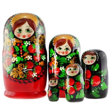Матрёшка 5 мест средняя - зелёноглазая ягоды клубники