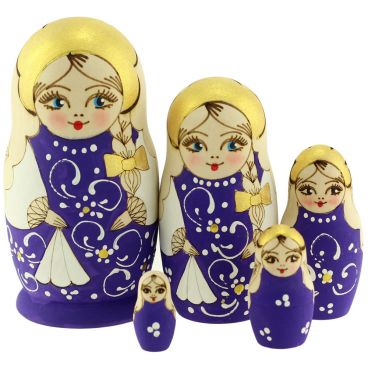 Матрешка жженка 5 мест фиолетовая