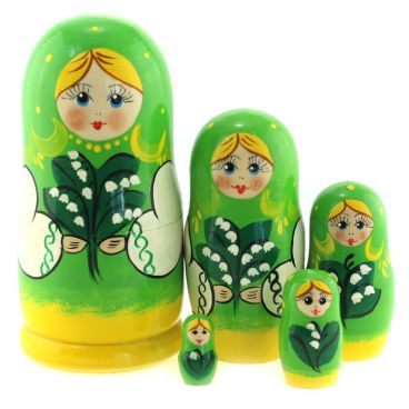Матрешка средняя  5 мест &quot;Времена года.Весна&quot;