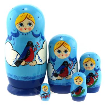 Матрешка средняя  5 мест &quot;Времена года.Зима&quot;