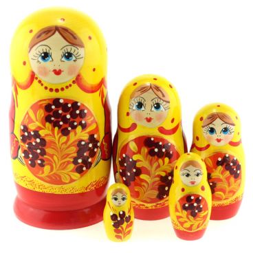 Матрешка средняя  5 мест &quot;Времена года.Осень&quot;