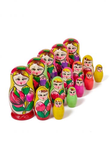 Набор Матрешка Майдановская 3 места маленькая 5шт ассорти