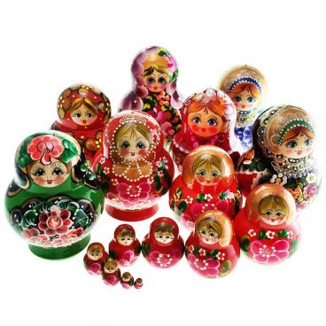 Матрёшка 10 мест фигурная - ассорти