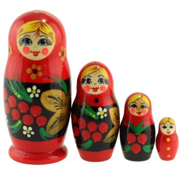 Набор Матрешка маленькая 4 места &quot;Рябинка&quot; 5шт/уп