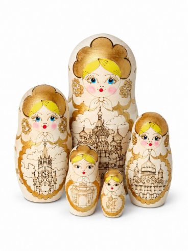 Матрешка жженка 5 мест &quot;Москва&quot;