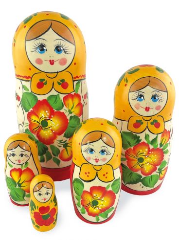 Матрёшка Майдановская 5 мест оранжевый мак