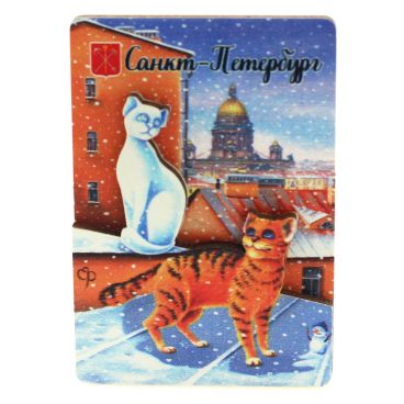 Магнит двухслойный &quot;Питерские коты-2&quot; 8*5,5
