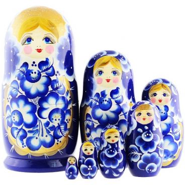 Матрешка 7 мест Гжель