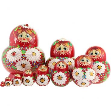 Матрёшка  10 мест божья коровка красная